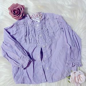 ✨Baby Gap 6-12 Months Purple Button Down With Ruffle Accents✨